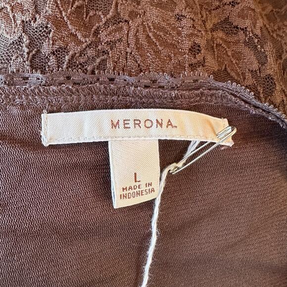 Vintage 90s/Y2K Brown Lace Top L - Picture 6 of 6